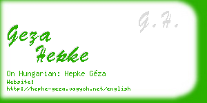 geza hepke business card
